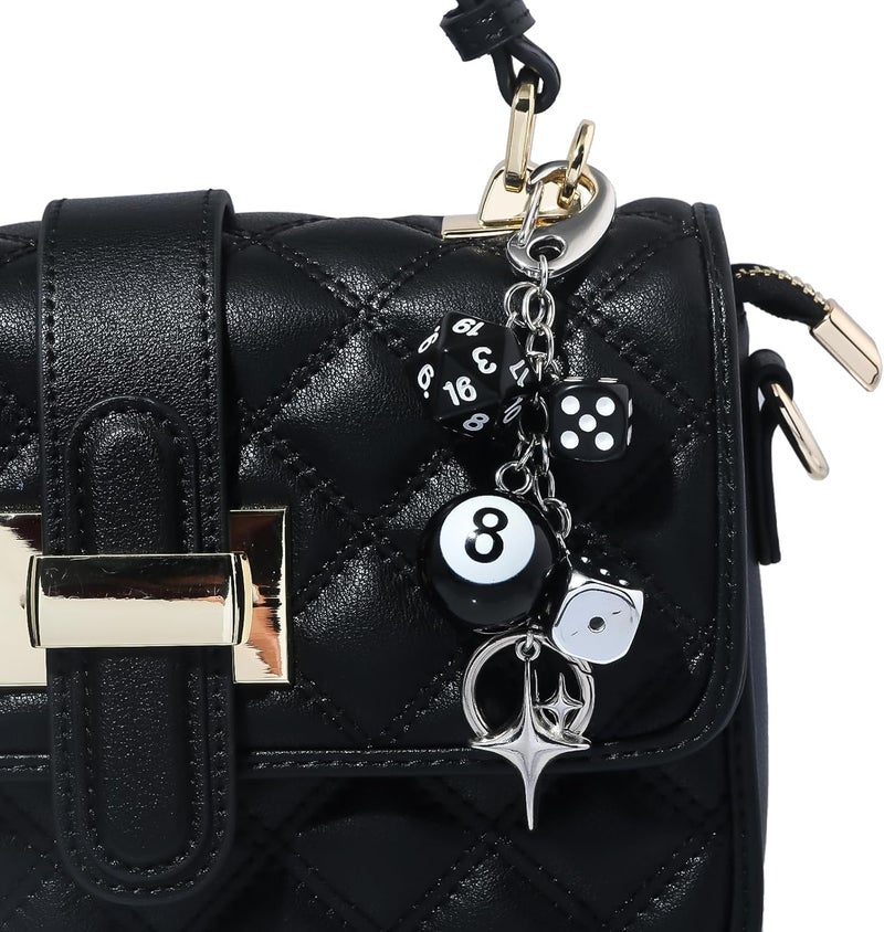 SORGERLY 8 Ball Dice Charm Keychain - Cute Bag Purse Handbag Accessories - Y2K Aesthetic Key Chain for Women Men - Image 2